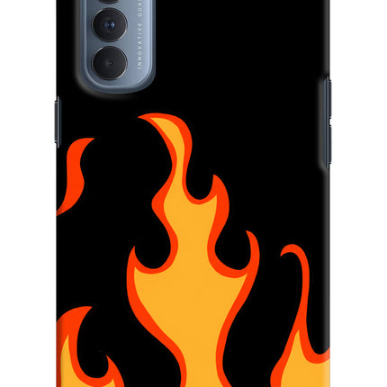 Fired Up – Black Oppo Reno4 Pro Hard Case Back Cover by Casekaro