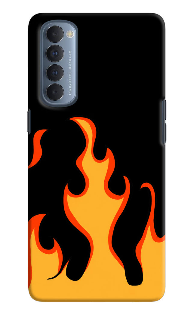 Fired Up – Black Oppo Reno4 Pro Hard Case Back Cover by Casekaro