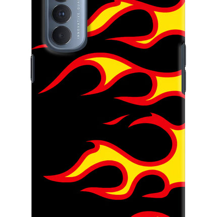 Side Sweep Flames Oppo Reno4 Pro Hard Case Back Cover by Casekaro