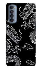 Twin Dragons Oppo Reno4 Pro Hard Case Back Cover by Casekaro