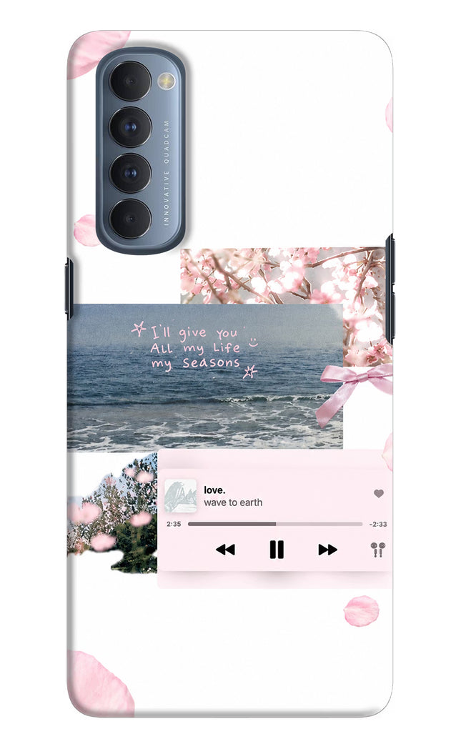 Wave to earth Oppo Reno4 Pro Hard Case Back Cover by Casekaro