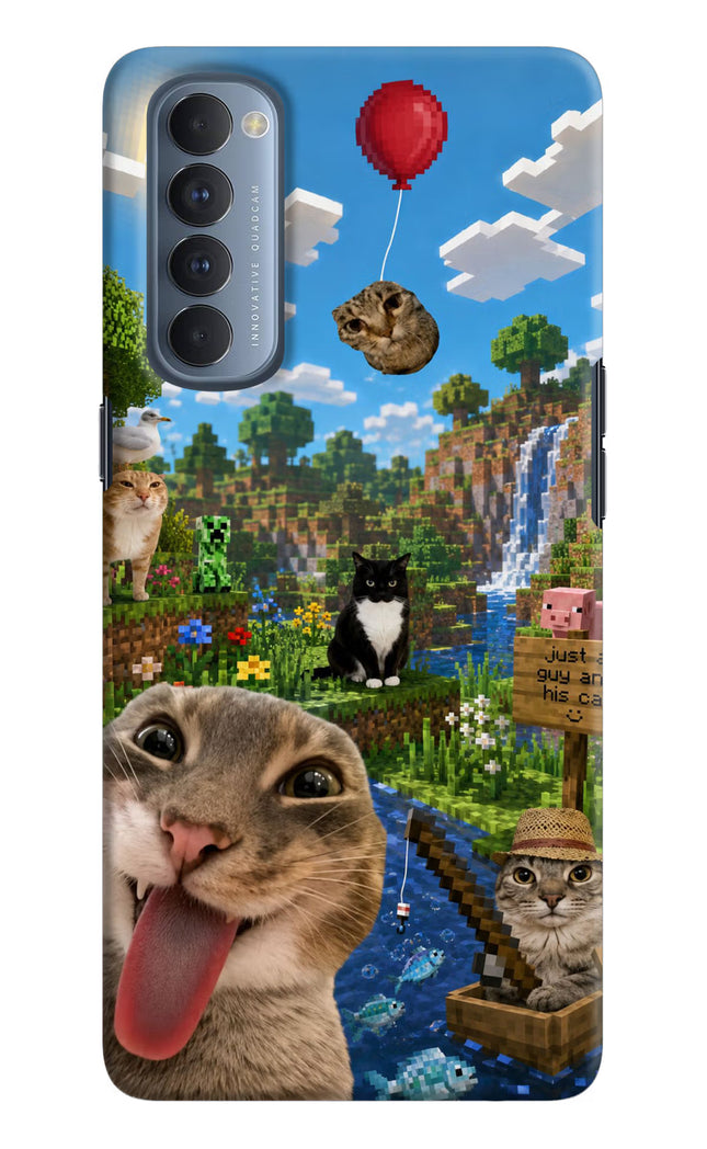 Minecraft Cat Chaos Oppo Reno4 Pro Hard Case Back Cover by Casekaro