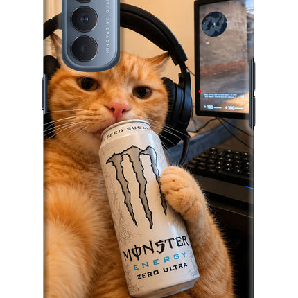 Gamer Cat Energy Oppo Reno4 Pro Hard Case Back Cover by Casekaro