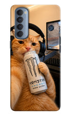Gamer Cat Energy Oppo Reno4 Pro Hard Case Back Cover by Casekaro