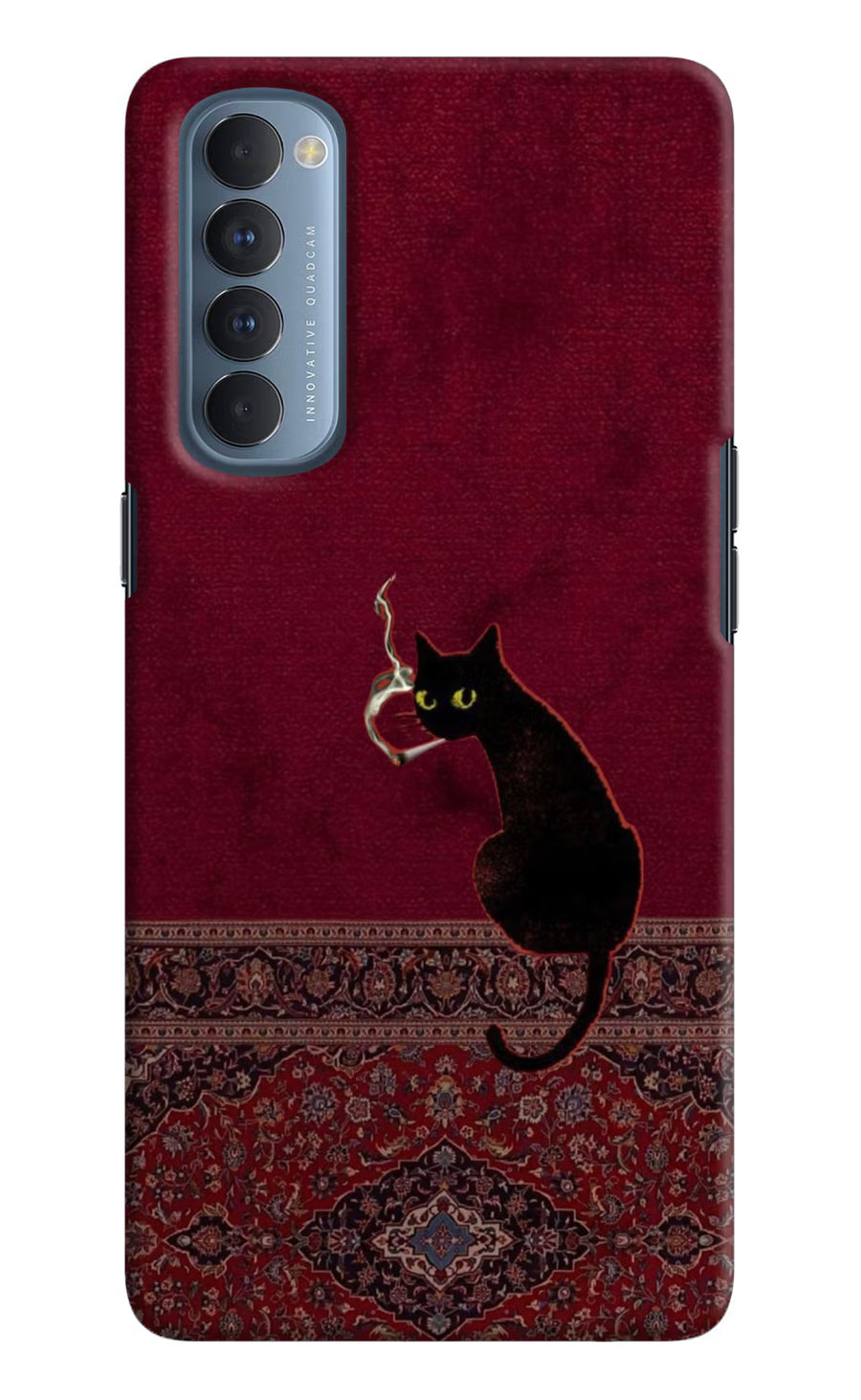 Midnight Cat Oppo Reno4 Pro Back Cover, Hard case