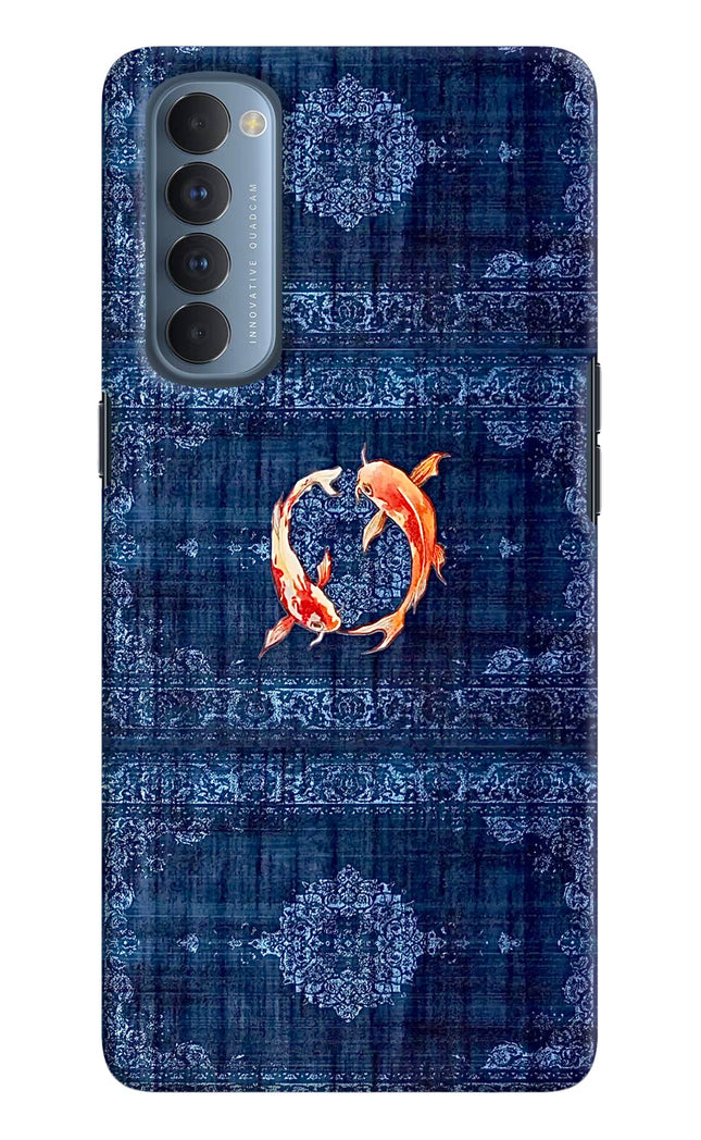 Koi Blue Oppo Reno4 Pro Hard Case Back Cover by Casekaro