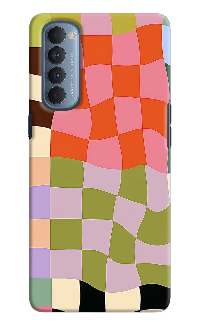 Wavy Grid Oppo Reno4 Pro Hard Case Back Cover by Casekaro