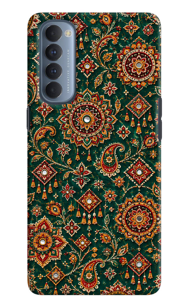 Green Pataka Oppo Reno4 Pro Hard Case Back Cover by Casekaro