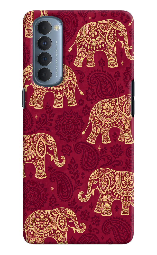 Maroon Elephant Oppo Reno4 Pro Back Cover