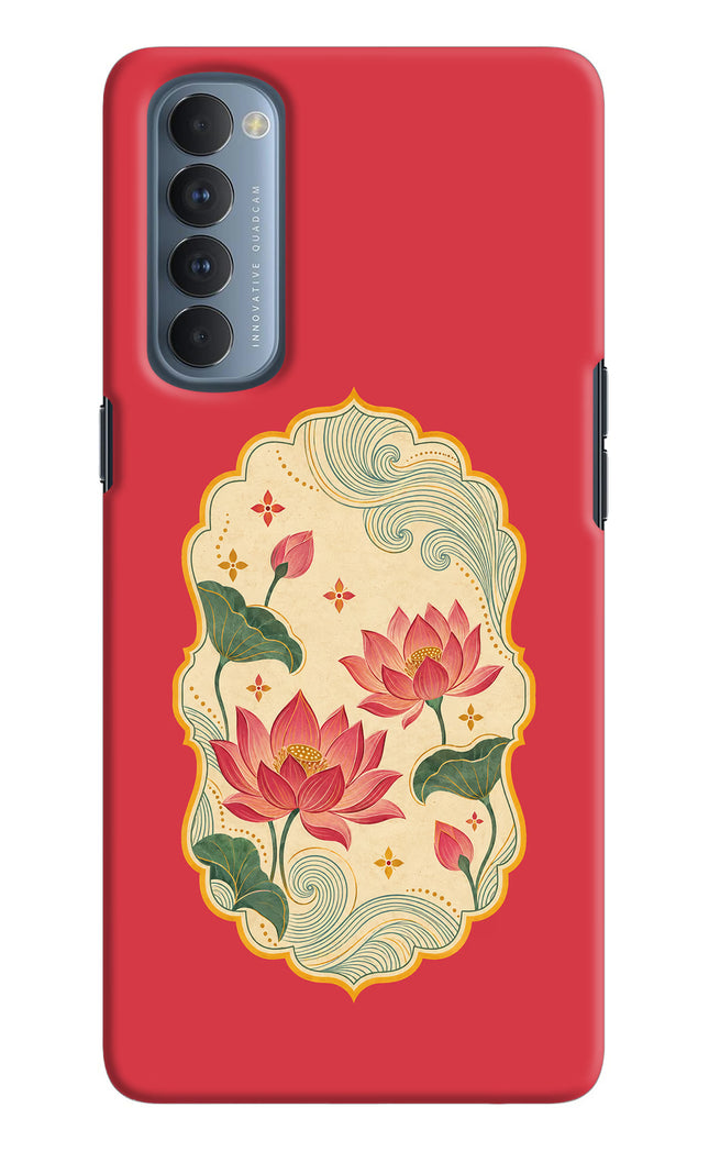 Pink Lotus Oppo Reno4 Pro Hard Case Back Cover by Casekaro
