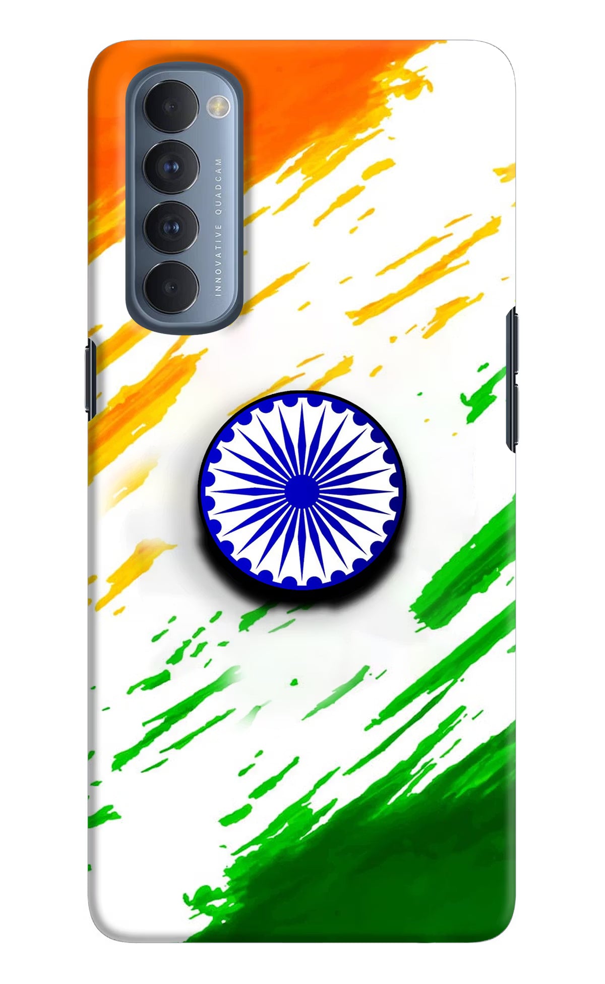 Indian Flag Ashoka Chakra Oppo Reno4 Pro Pop Case by Casekaro