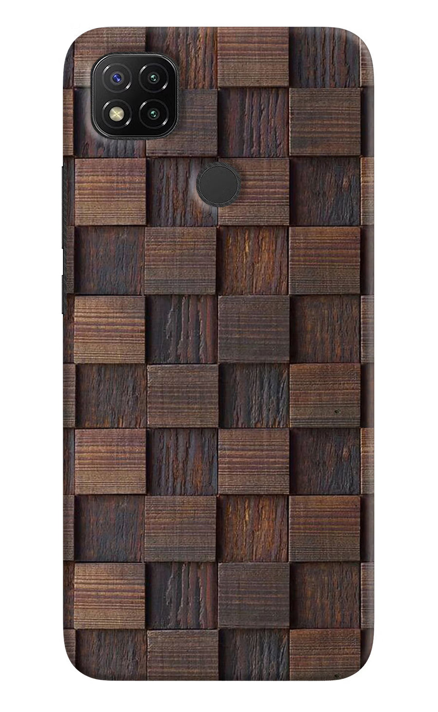 Wooden Cube Design Redmi 9 Back Cover, Hard case