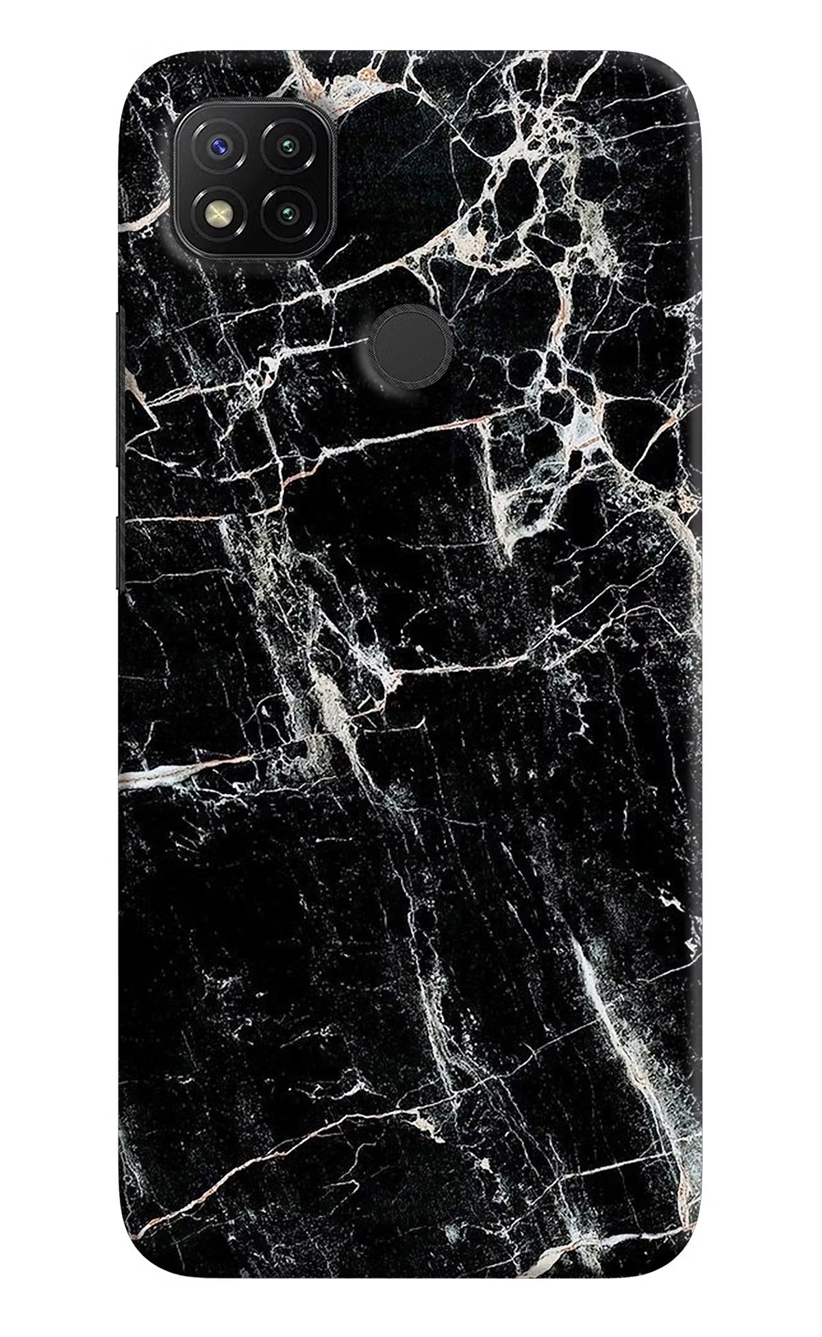 Black Marble Texture Redmi 9 Hard Case Back Cover by Casekaro