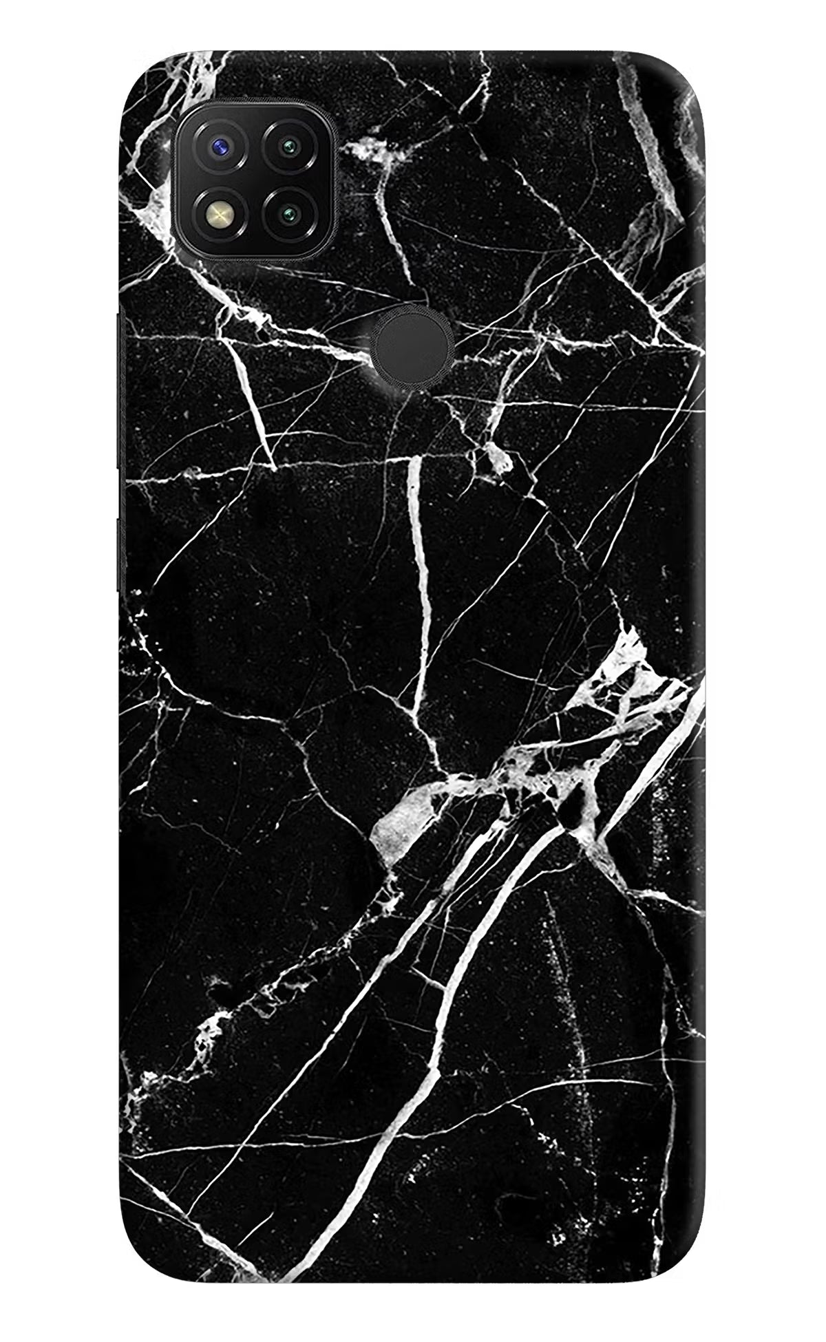 Black Marble Pattern Redmi 9 Hard Case Back Cover by Casekaro