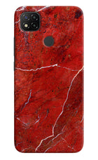 Red Marble Design Redmi 9 Hard Case Back Cover by Casekaro