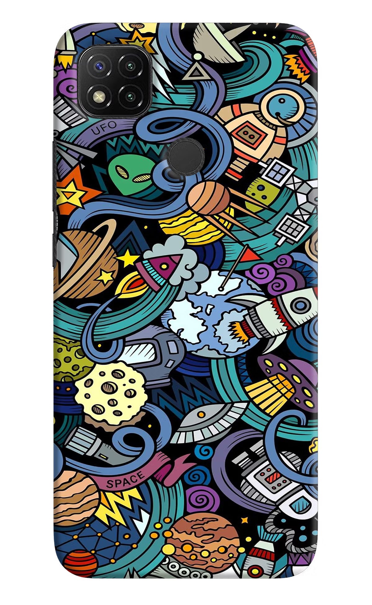 Space Abstract Redmi 9 Hard Case Back Cover by Casekaro