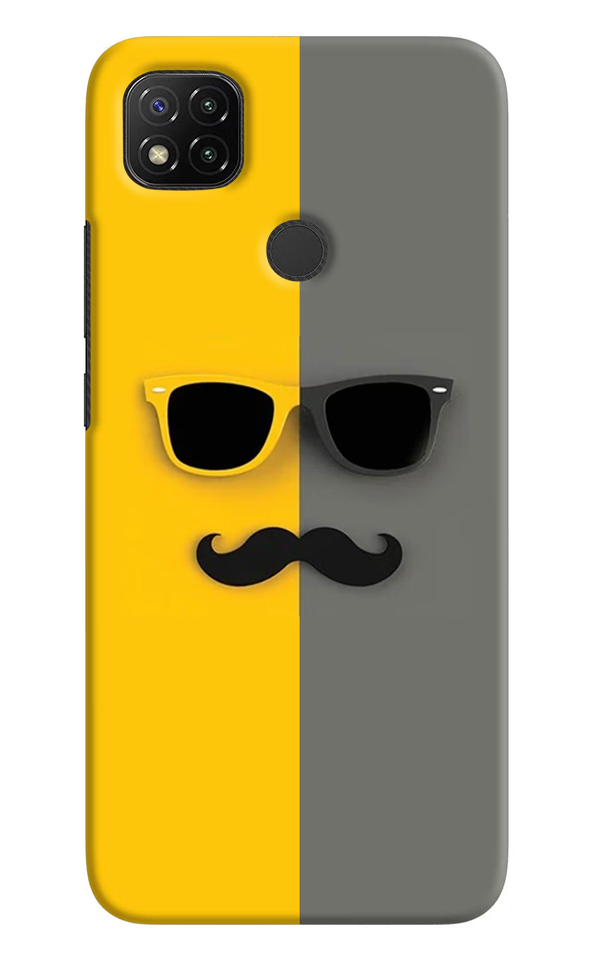 Sunglasses with Mustache Redmi 9 Hard Case Back Cover by Casekaro
