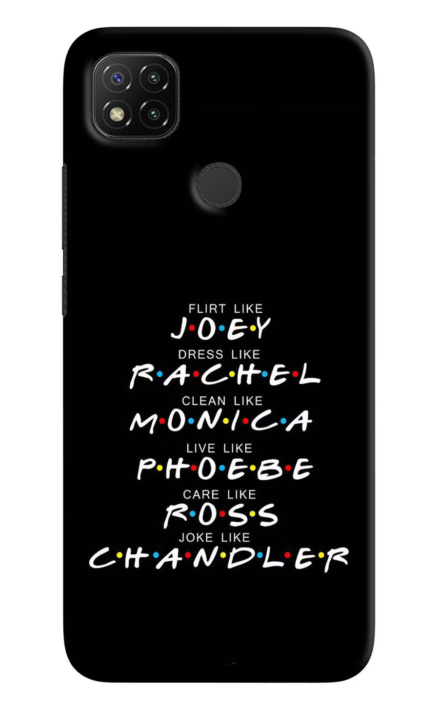FRIENDS Character Redmi 9 Back Cover, Hard case