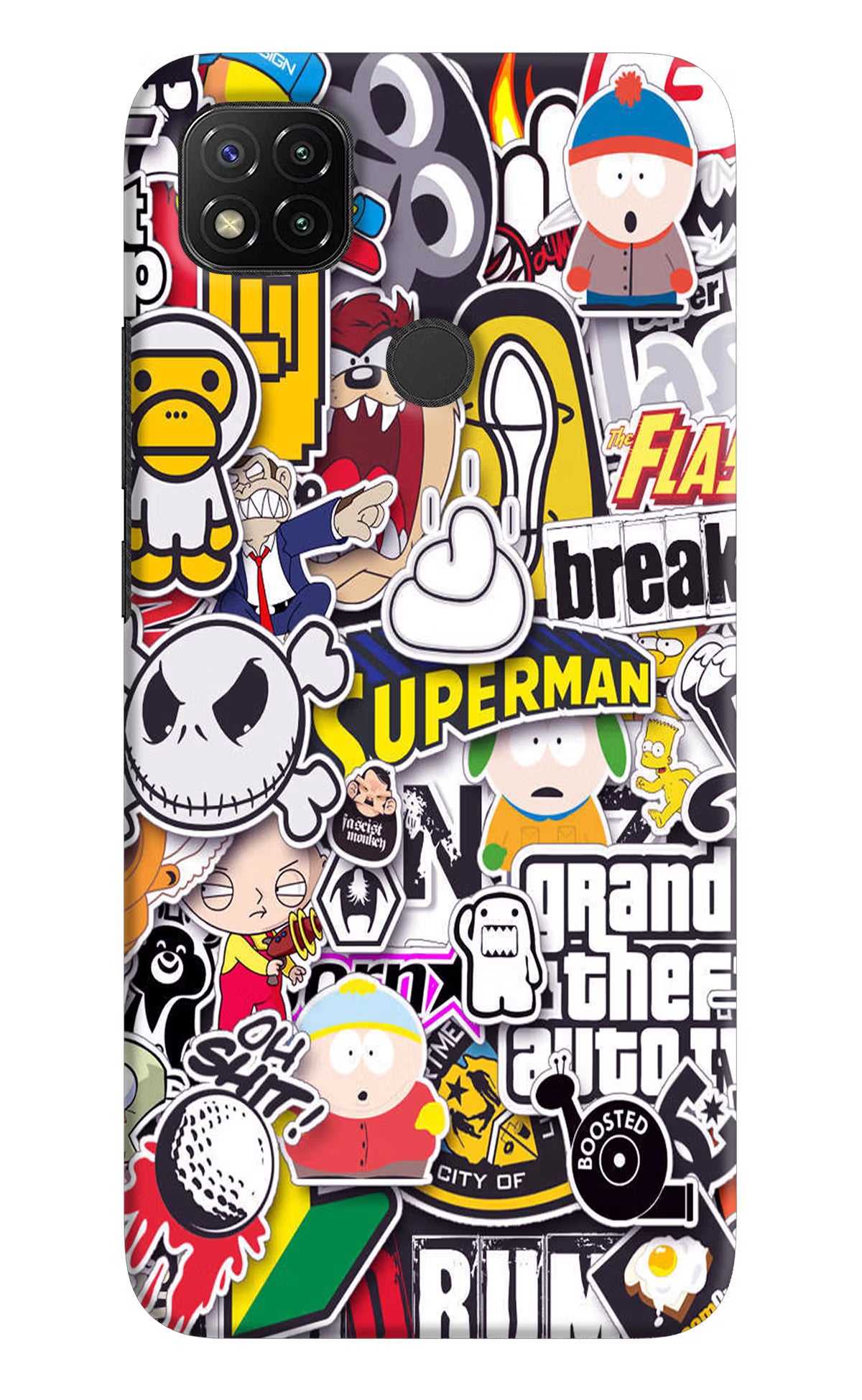 Sticker Bomb Redmi 9 Hard Case Back Cover by Casekaro