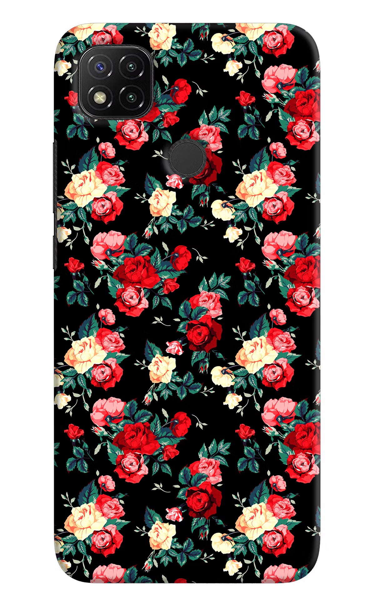 Rose Pattern Redmi 9 Hard Case Back Cover by Casekaro