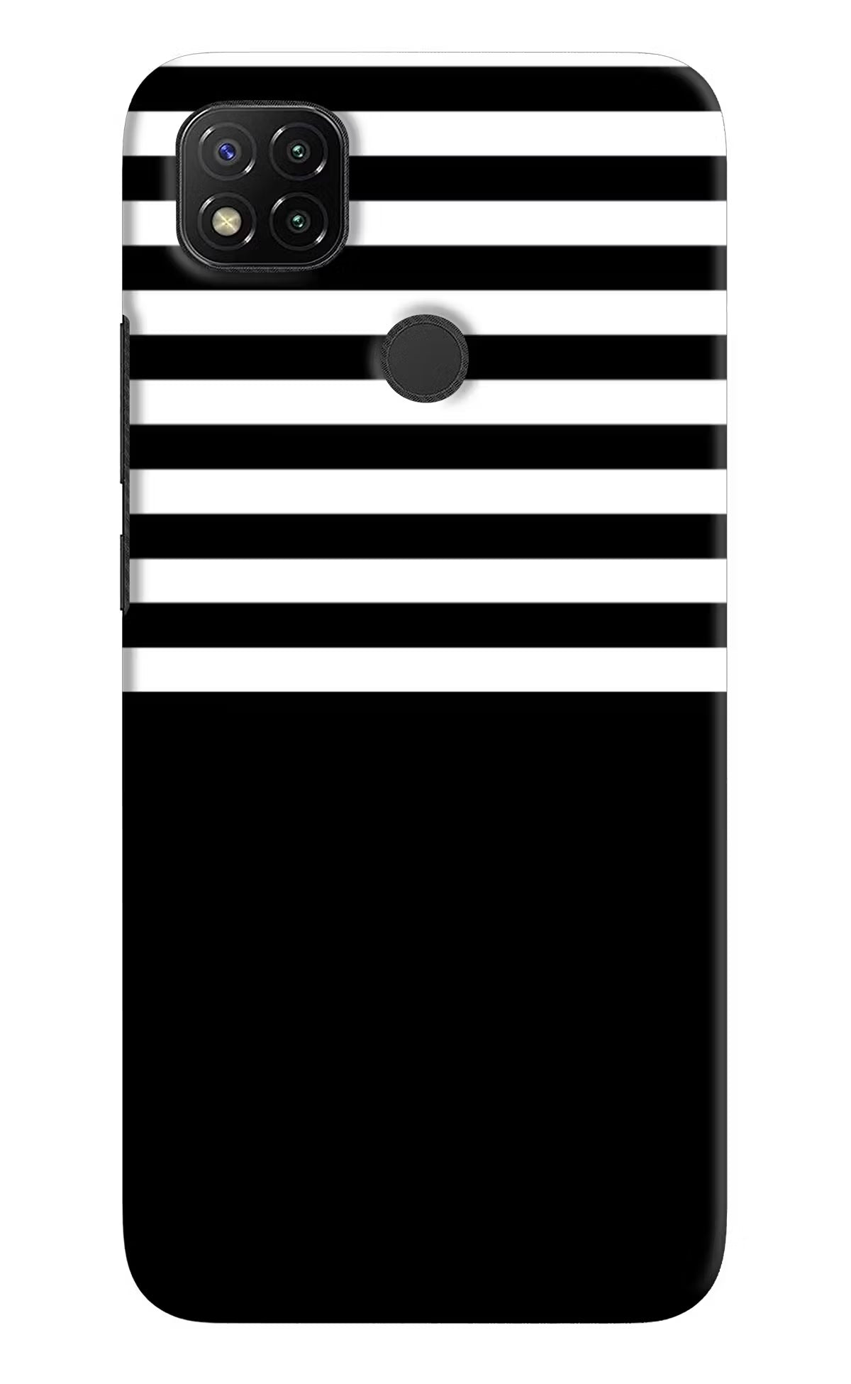 Black and White Print Redmi 9 Hard Case Back Cover by Casekaro