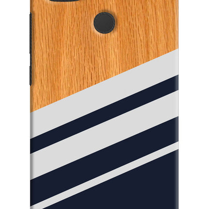 Blue and white wooden Redmi 9 Hard Case Back Cover by Casekaro