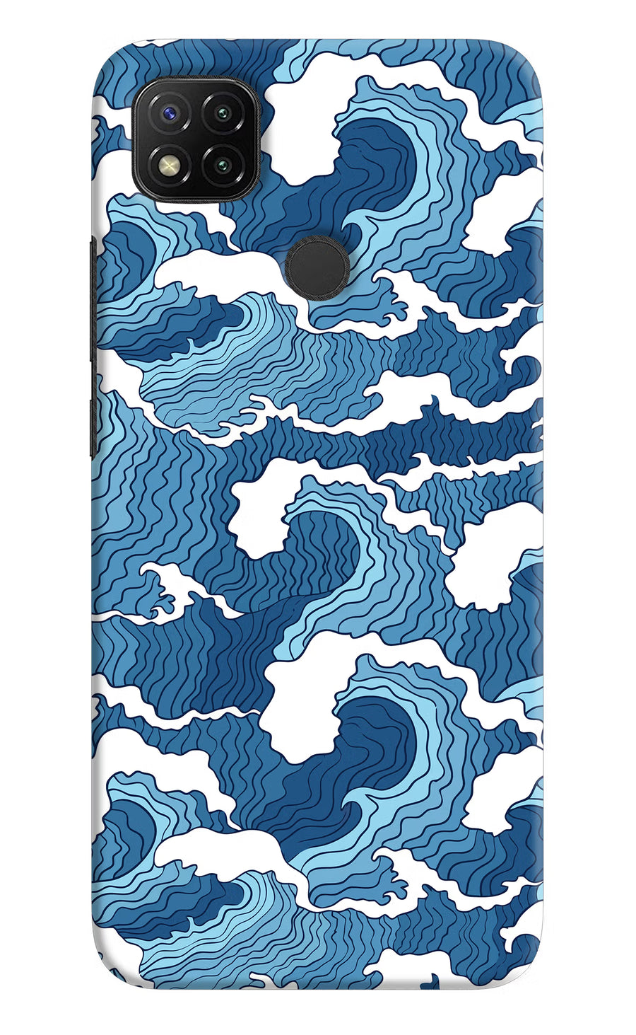 Blue Waves Redmi 9 Back Cover, Hard case