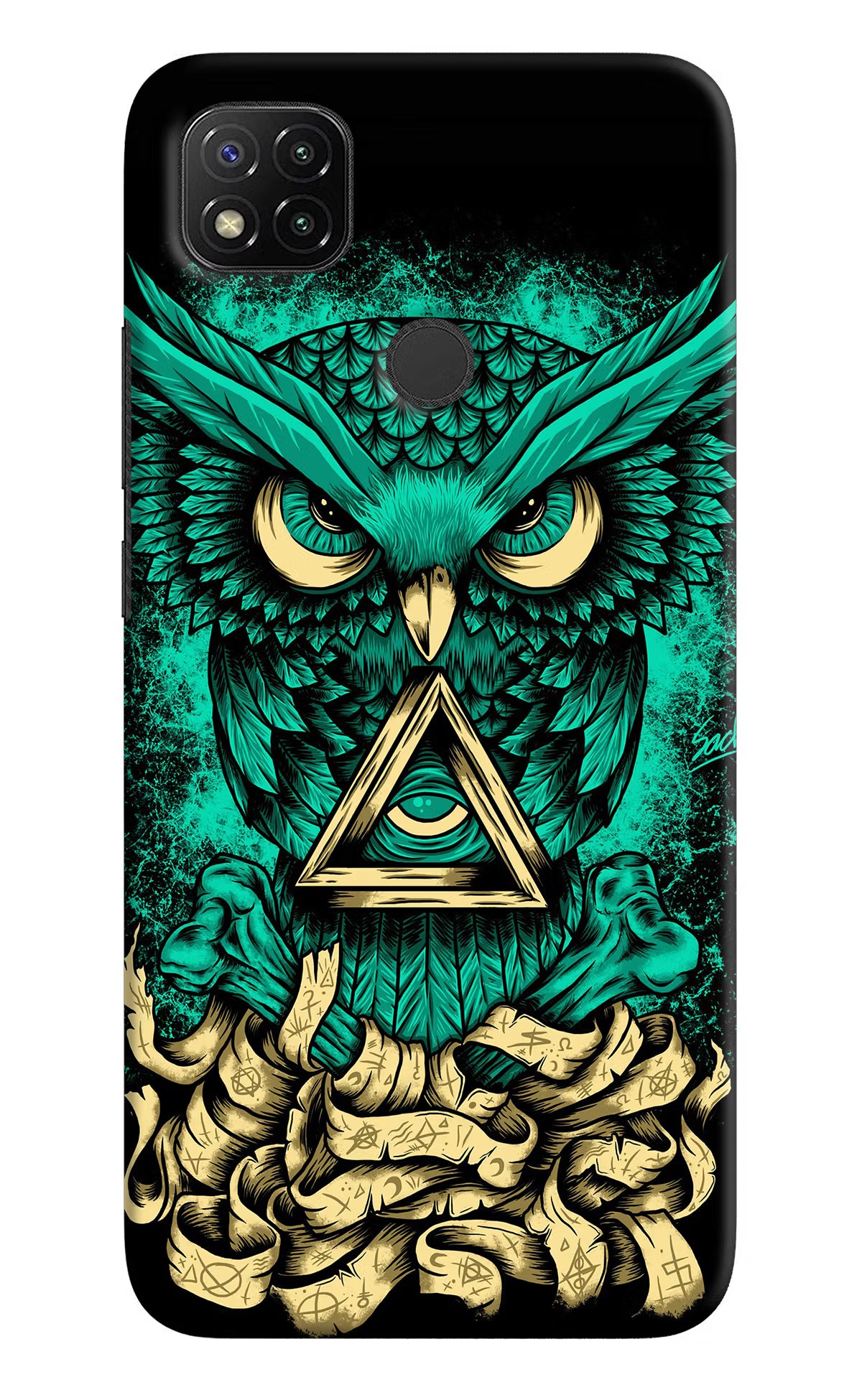 Green Owl Redmi 9 Hard Case Back Cover by Casekaro
