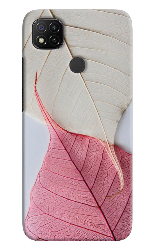 White Pink Leaf Redmi 9 Hard Case Back Cover by Casekaro