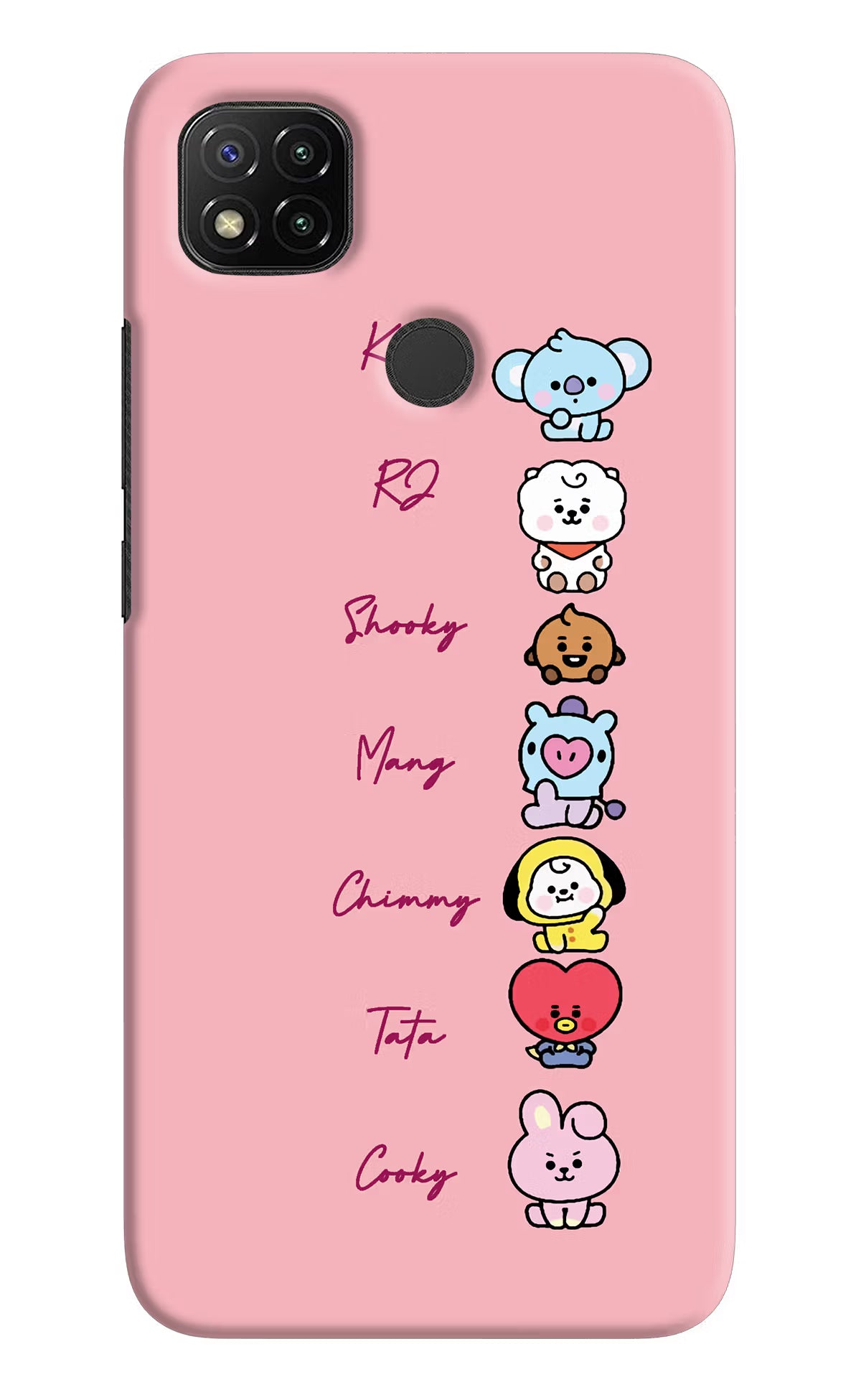 BTS names Redmi 9 Hard Case Back Cover by Casekaro