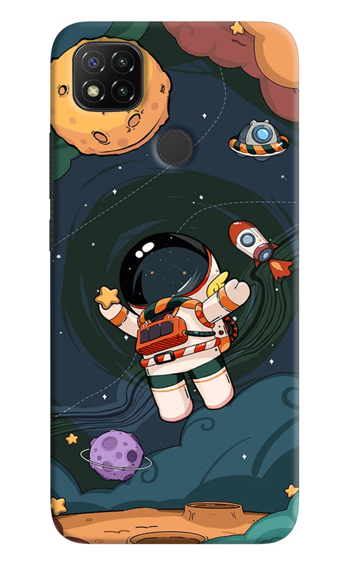 Cartoon Astronaut Redmi 9 Hard Case Back Cover by Casekaro