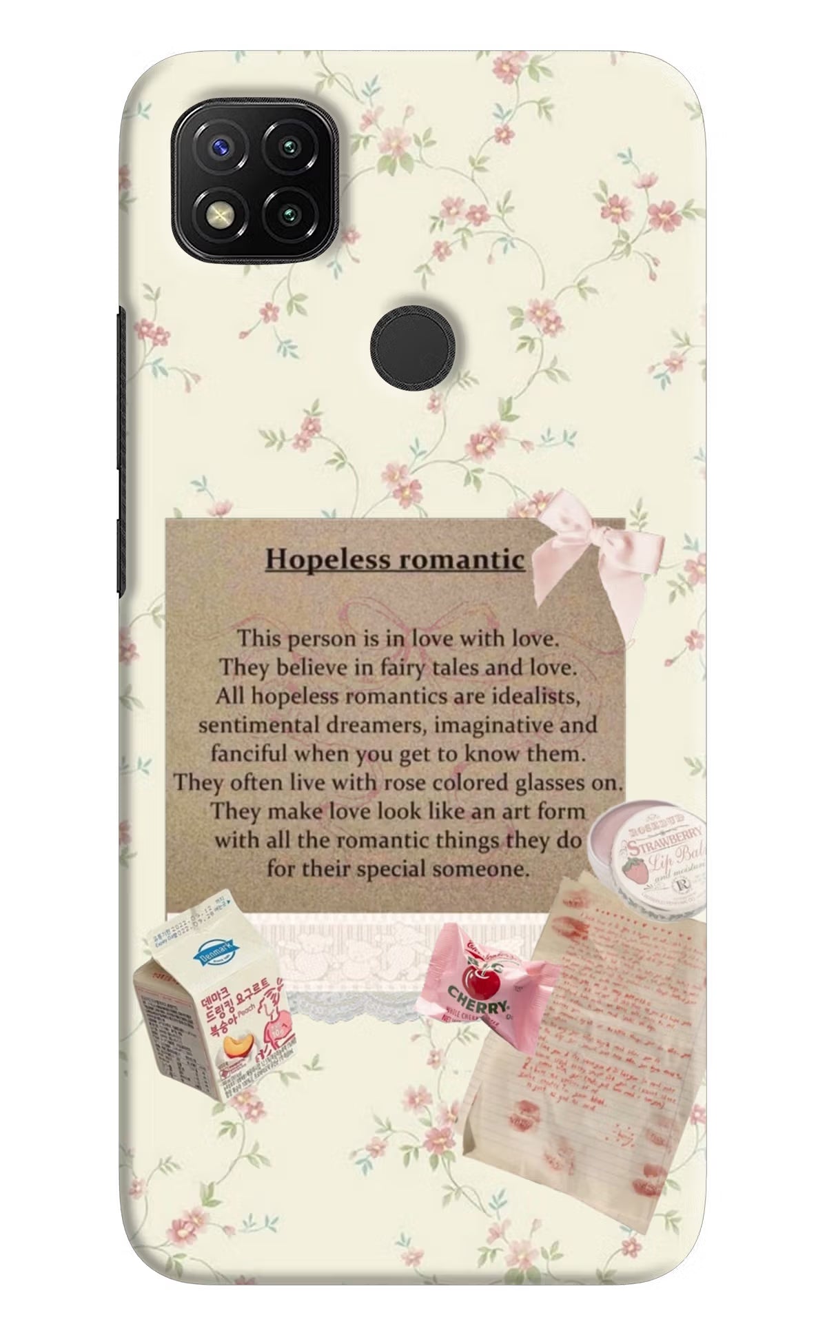 Hopeless Romantic Redmi 9 Hard Case Back Cover by Casekaro