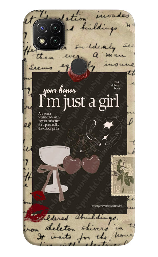 I am just a girl Redmi 9 Hard Case Back Cover by Casekaro