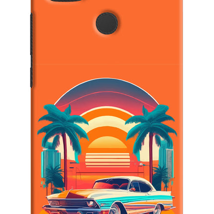 Palm Drive 80s Redmi 9 Hard Case Back Cover by Casekaro