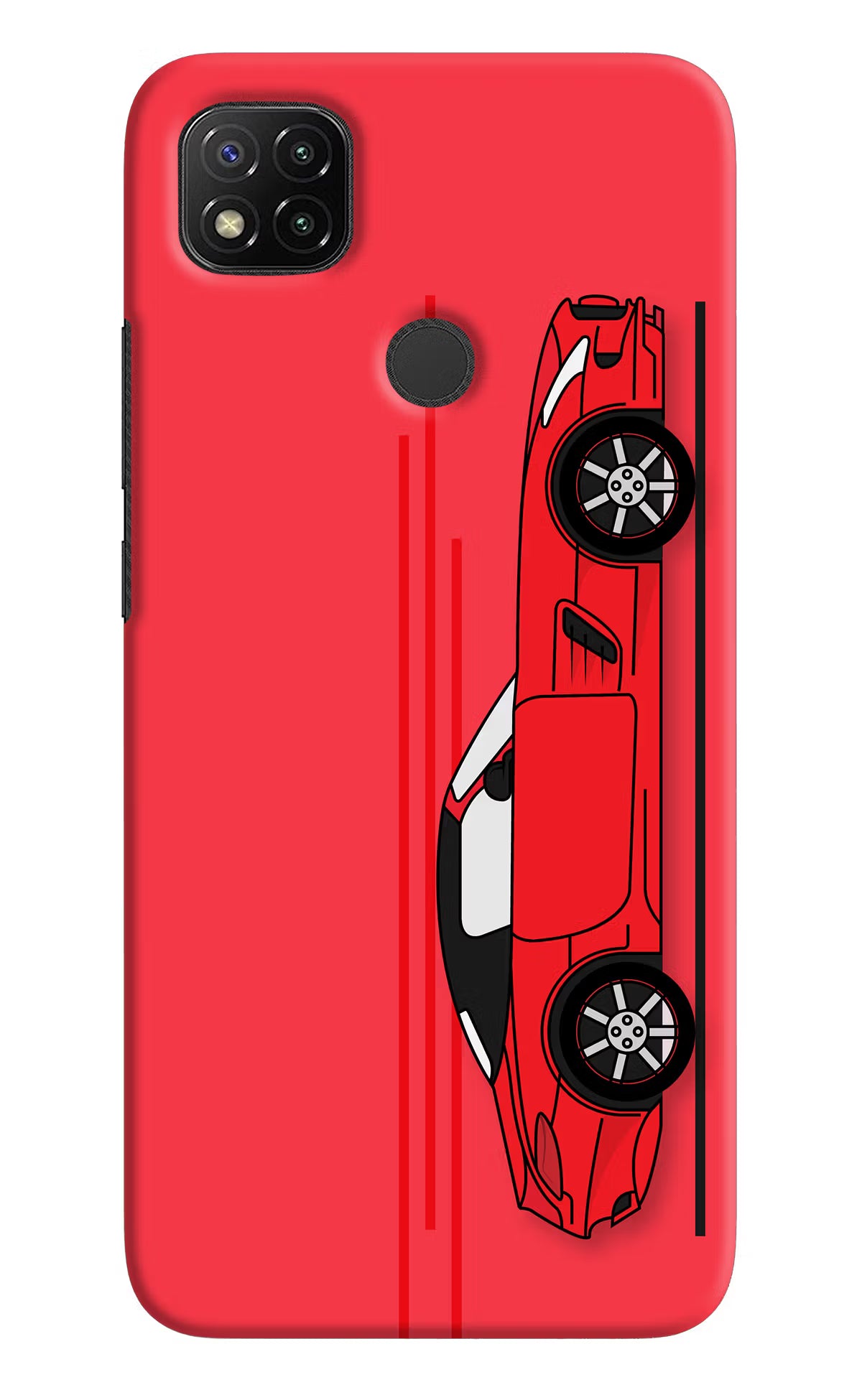 Red Velocity Redmi 9 Hard Case Back Cover by Casekaro