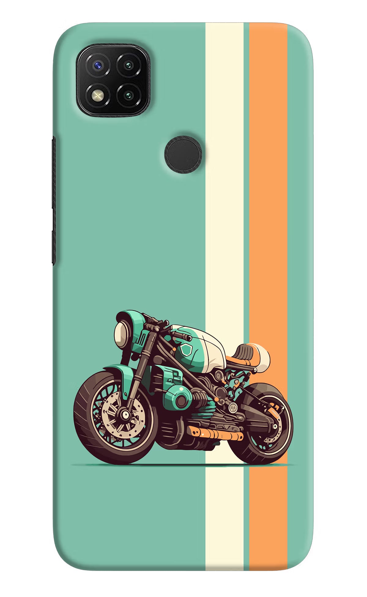 Striped Moto Drift Redmi 9 Hard Case Back Cover by Casekaro