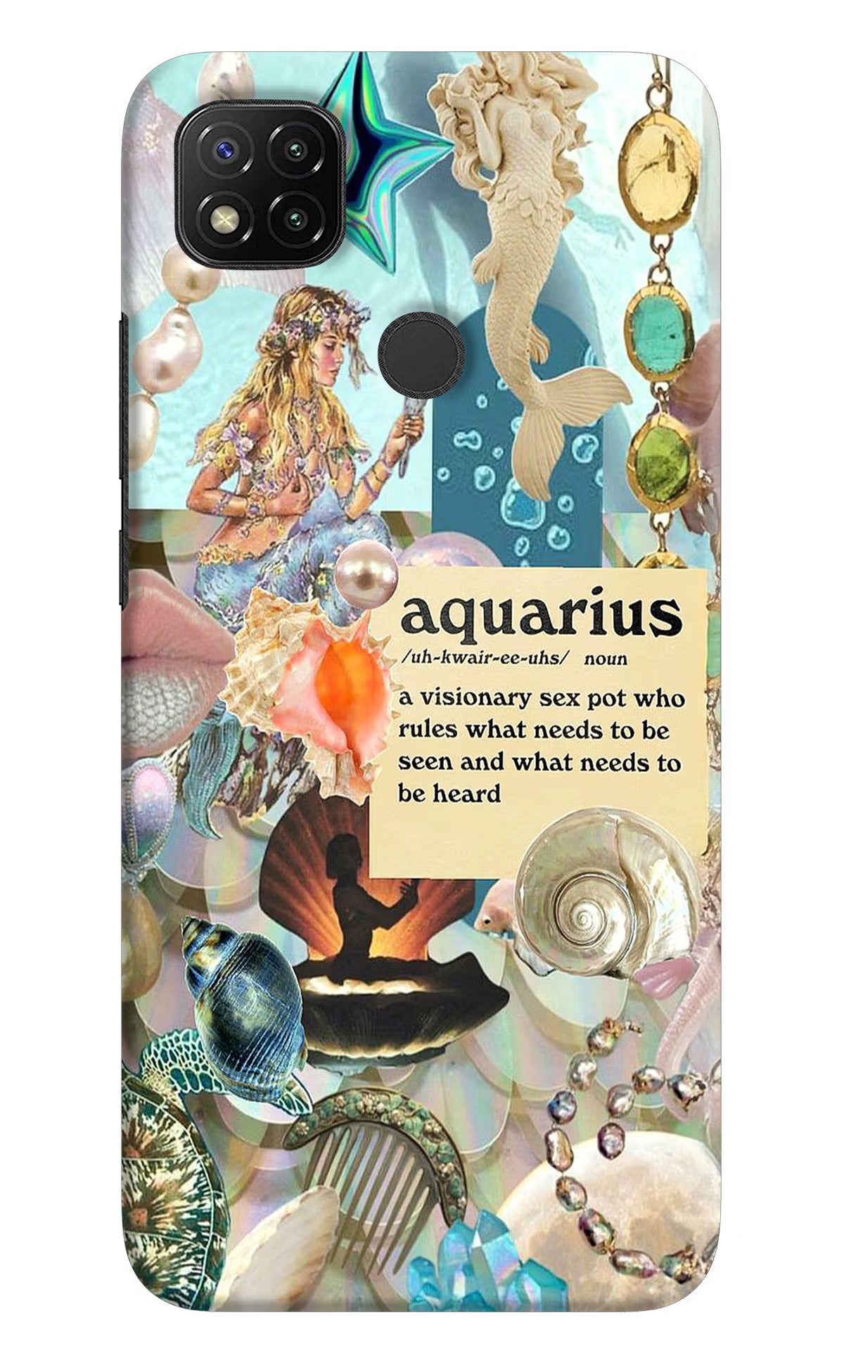 Aquarius Zodiac Redmi 9 Hard Case Back Cover by Casekaro