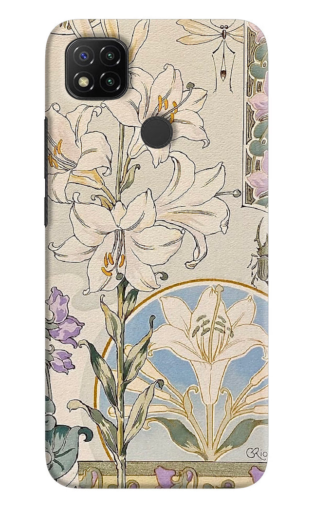 White Lily Redmi 9 Hard Case Back Cover by Casekaro