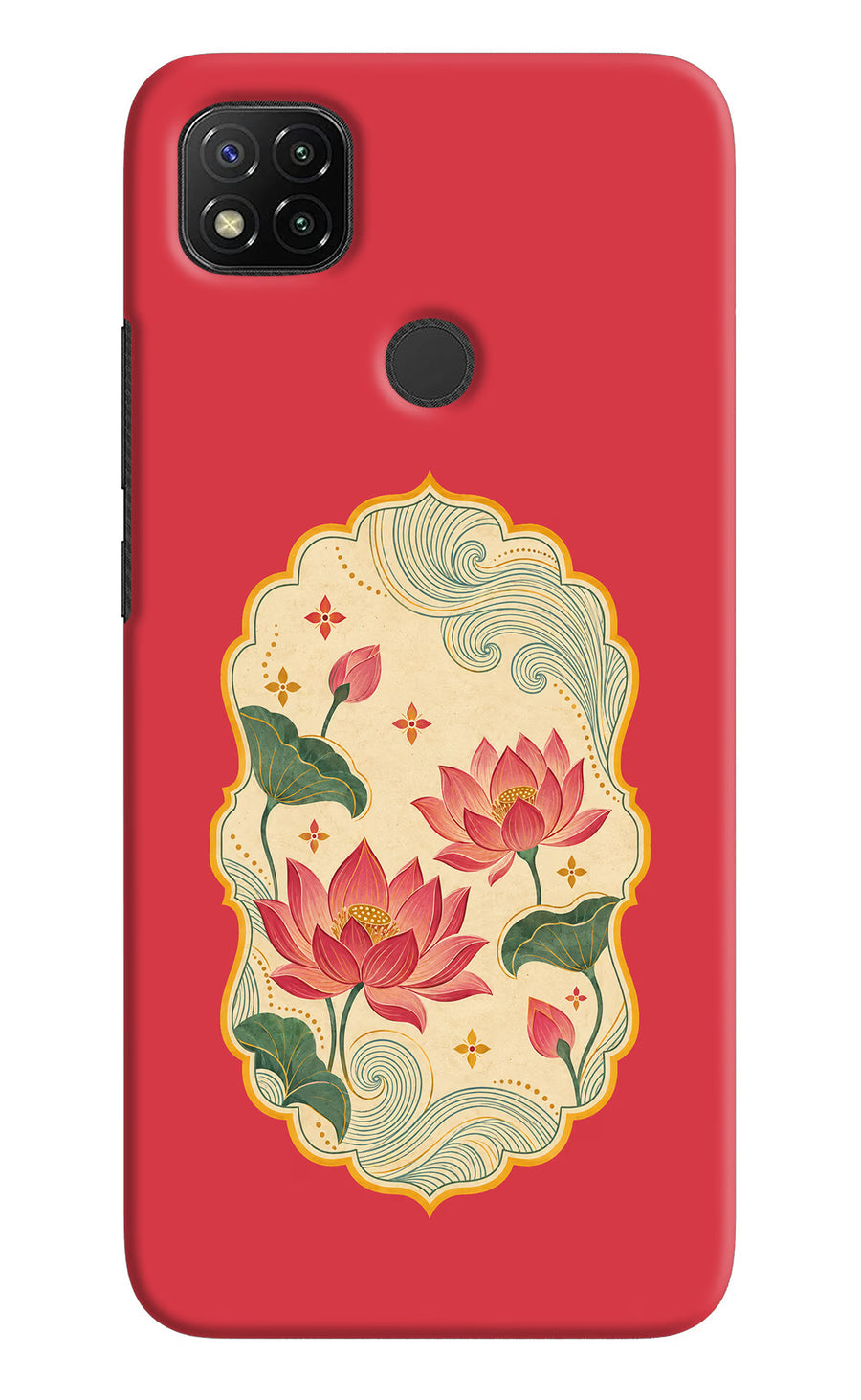 Pink Lotus Redmi 9 Back Cover, Hard case