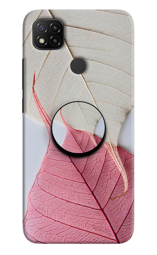 White Pink Leaf Redmi 9 Pop Case by Casekaro