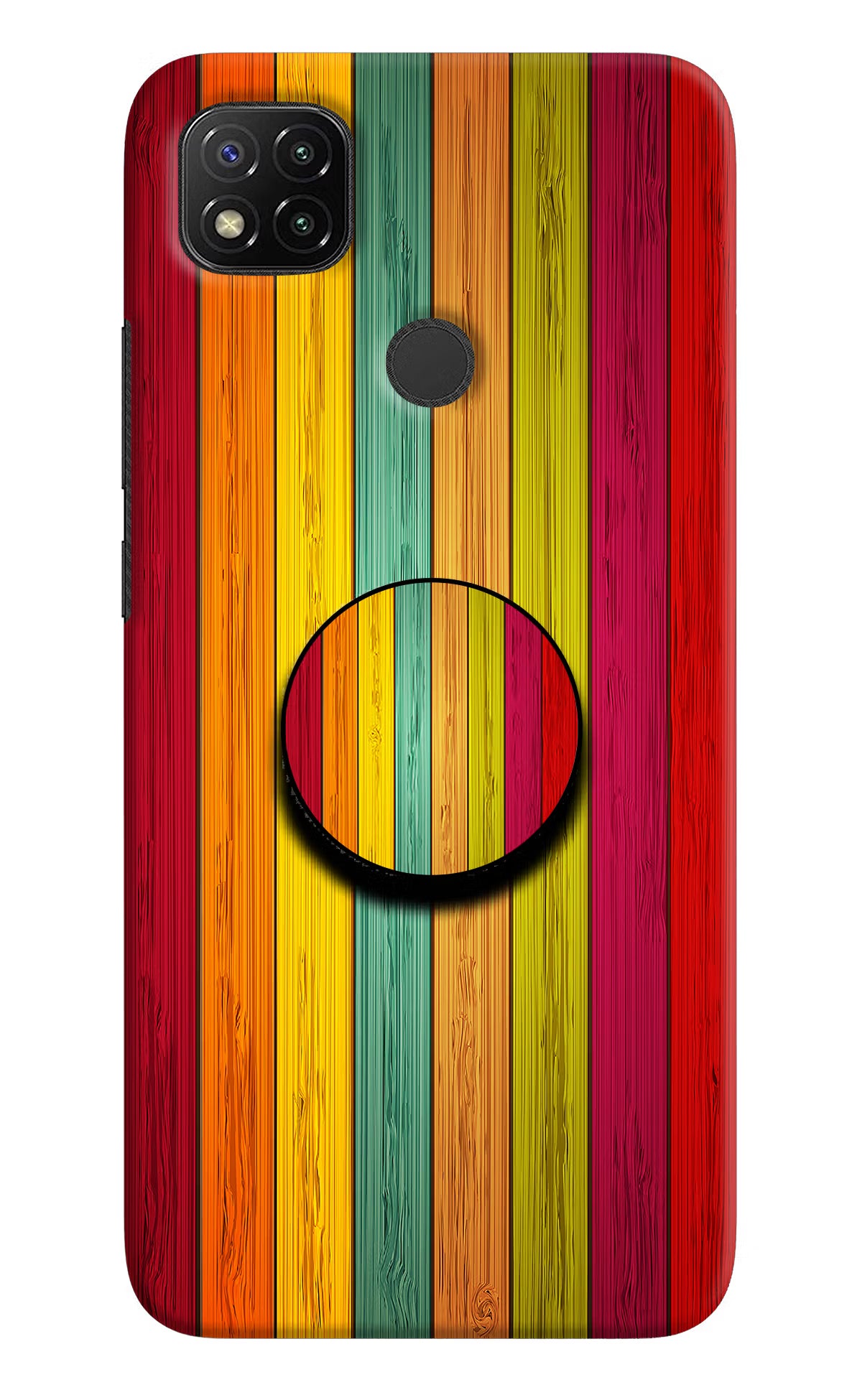 Multicolor Wooden Redmi 9 Pop Case by Casekaro