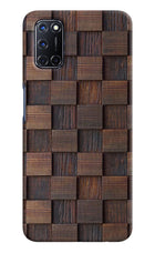 Wooden Cube Design Oppo A52 Hard Case Back Cover by Casekaro