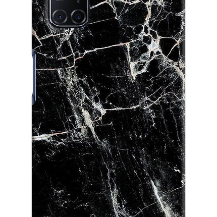 Black Marble Texture Oppo A52 Hard Case Back Cover by Casekaro