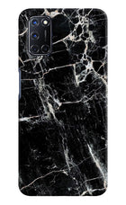 Black Marble Texture Oppo A52 Hard Case Back Cover by Casekaro