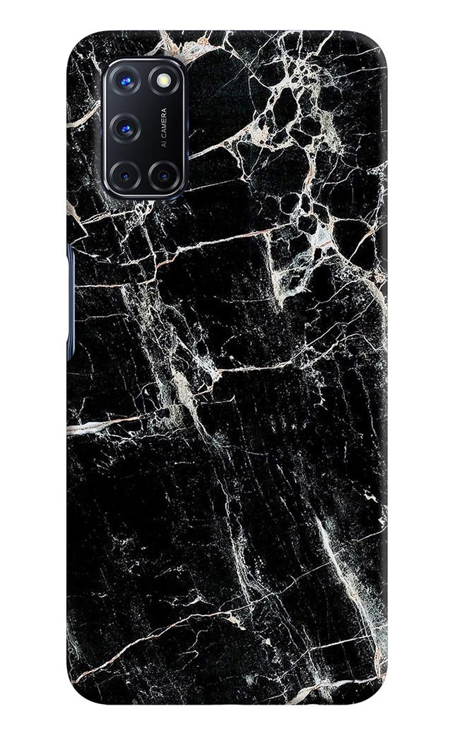 Black Marble Texture Oppo A52 Hard Case Back Cover by Casekaro