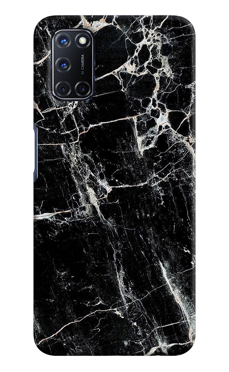 Black Marble Texture Oppo A52 Back Cover, Hard case