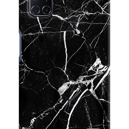 Black Marble Pattern Oppo A52 Hard Case Back Cover by Casekaro