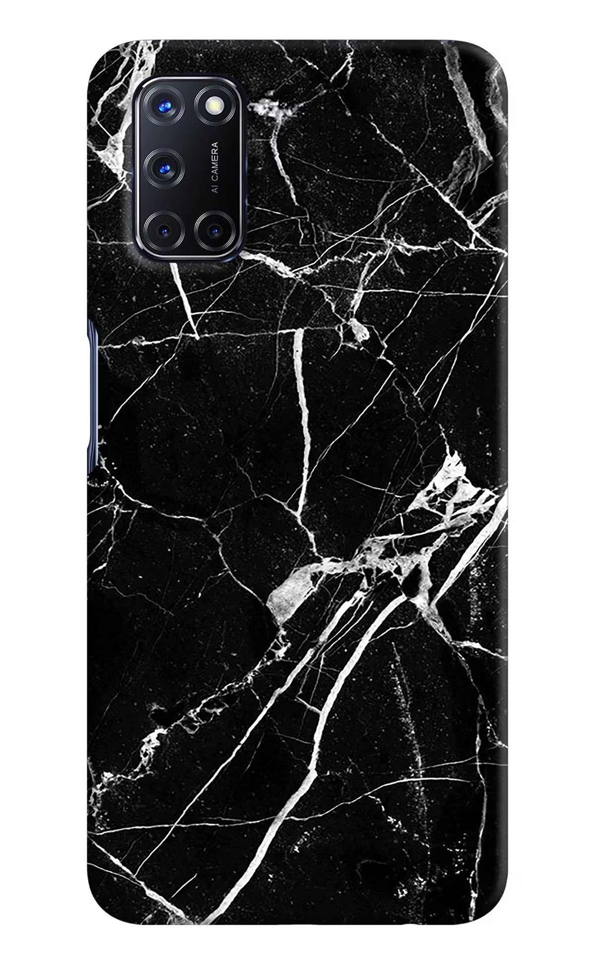 Black Marble Pattern Oppo A52 Hard Case Back Cover by Casekaro