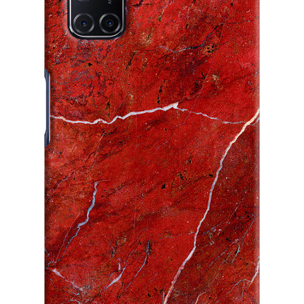 Red Marble Design Oppo A52 Hard Case Back Cover by Casekaro