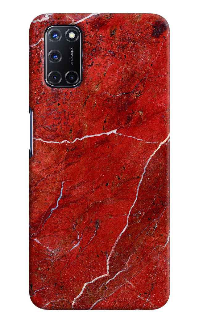 Red Marble Design Oppo A52 Hard Case Back Cover by Casekaro